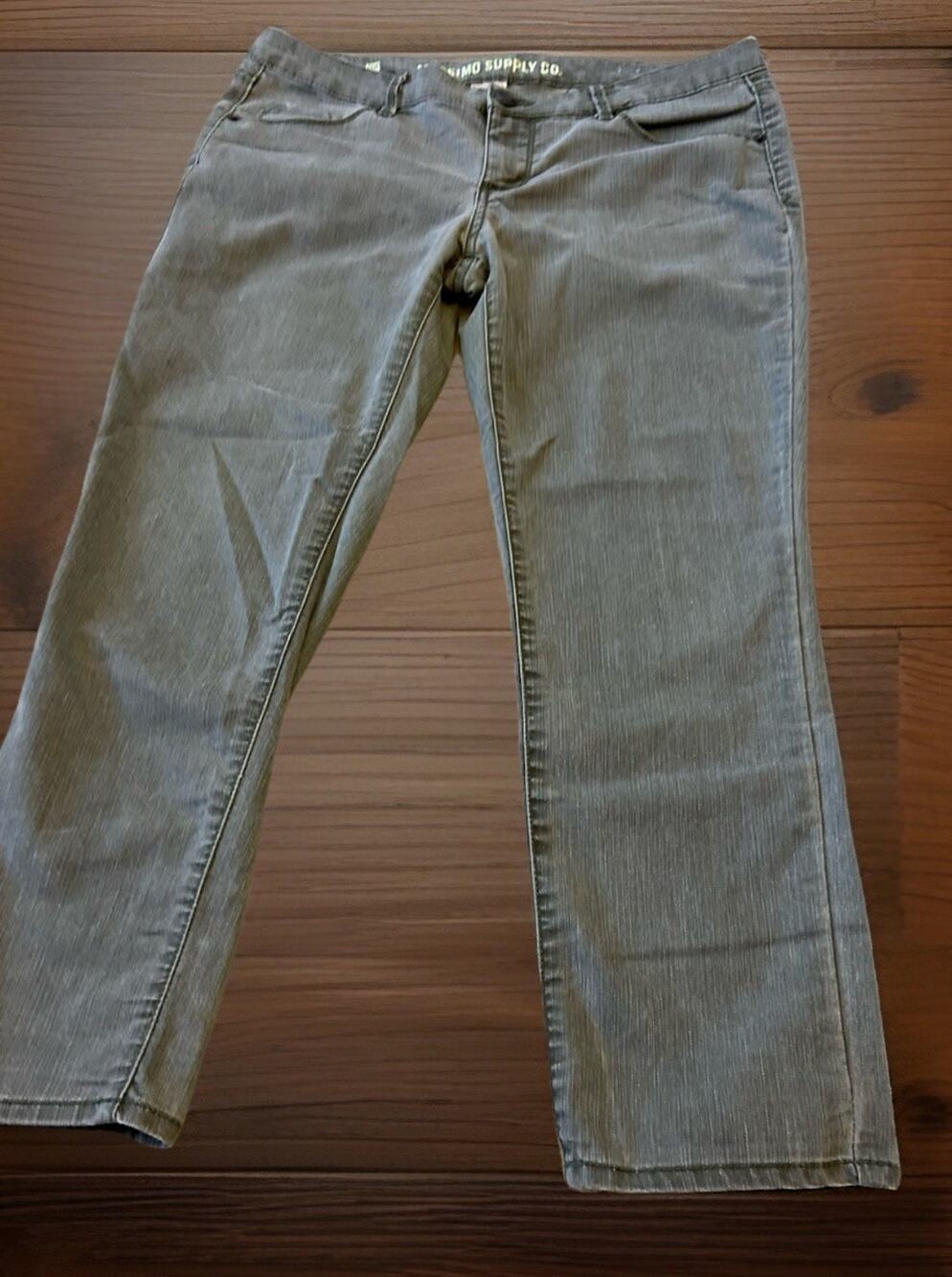 Y2K MOSSIMO Capri Olive Green Jeans Cropped Stretch Pants Coastal Pantacourt 11
